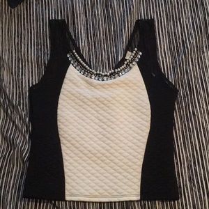 embellished, quilted top